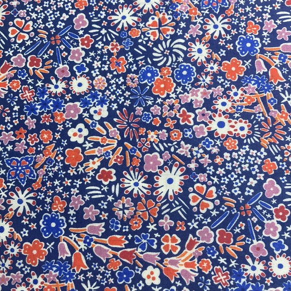 J Crew Liberty Tana Lawn Floral scarf bandana fabric 19” square - Picture 2 of 3